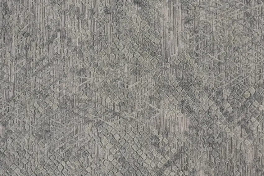 8' Gray Abstract Hand Woven Runner Rug Photo 4