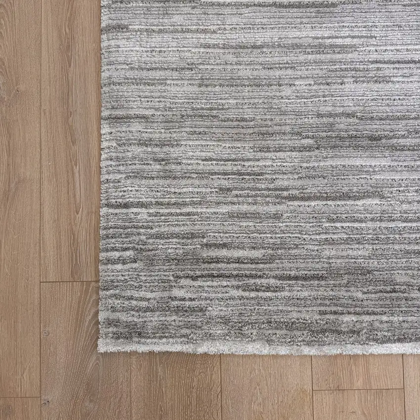 8' Gray Abstract Non Skid Runner Rug Photo 6
