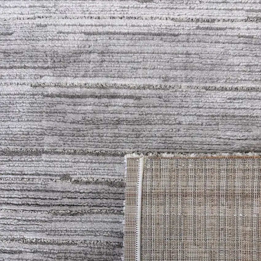 8' Gray Abstract Non Skid Runner Rug Photo 7