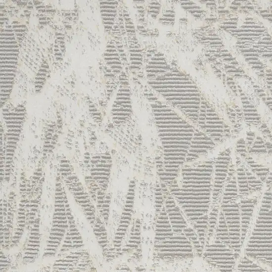 7' Gray Abstract Power Loom Runner Rug Photo 3