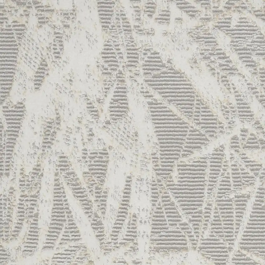 7' Gray Abstract Power Loom Runner Rug Photo 3