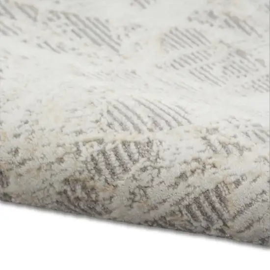 7' Gray Abstract Power Loom Runner Rug Photo 6