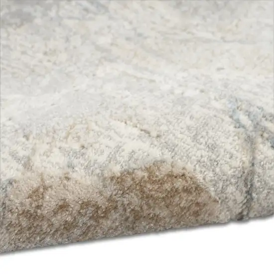 7' Gray Abstract Power Loom Runner Rug Photo 9