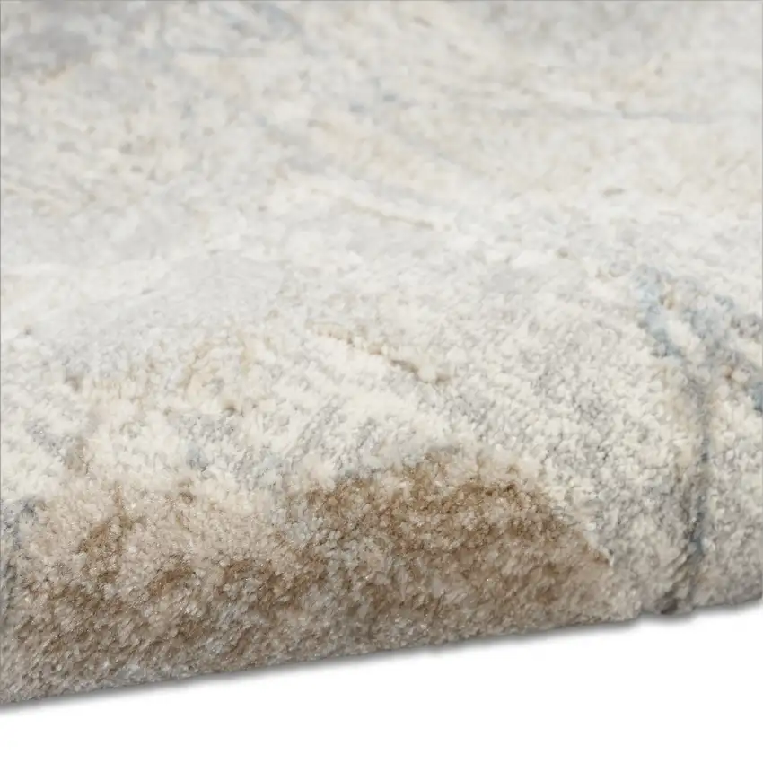 7' Gray Abstract Power Loom Runner Rug Photo 9