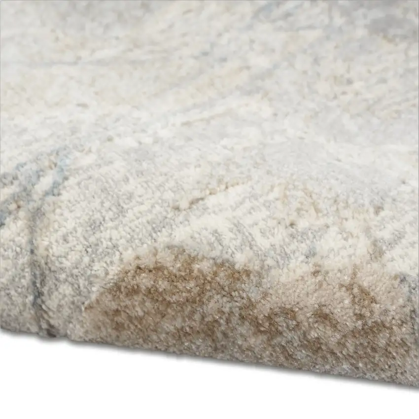 7' Gray Abstract Power Loom Runner Rug Photo 8