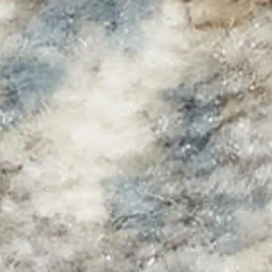 7' Gray Abstract Power Loom Runner Rug Photo 4