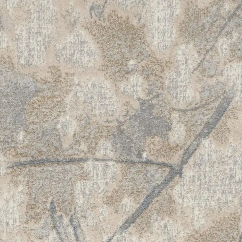 7' Gray Abstract Power Loom Runner Rug Photo 4