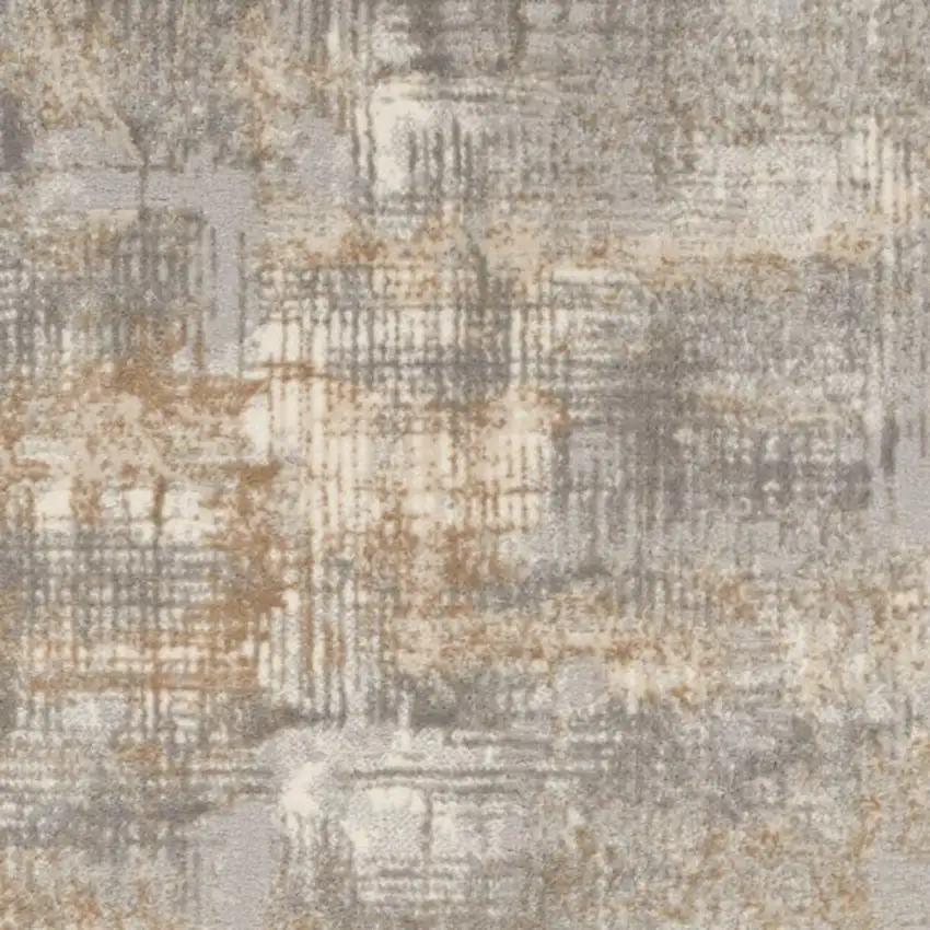 10' Gray Abstract Power Loom Runner Rug Photo 3