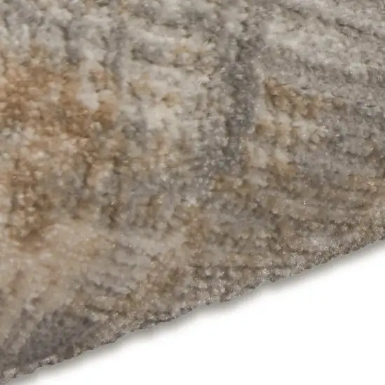 10' Gray Abstract Power Loom Runner Rug Photo 7
