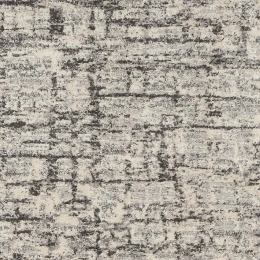 10' Gray Abstract Power Loom Runner Rug Photo 3