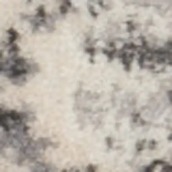10' Gray Abstract Power Loom Runner Rug Photo 6