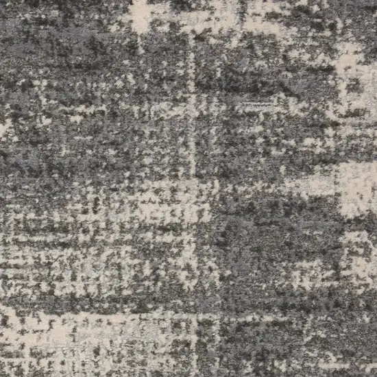 10' Gray Abstract Power Loom Runner Rug Photo 6