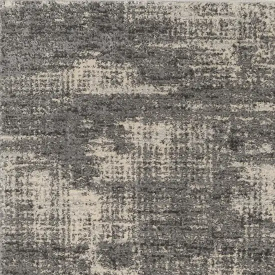 10' Gray Abstract Power Loom Runner Rug Photo 3