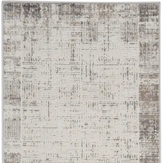 20' Gray Abstract Power Loom Runner Rug Photo 3