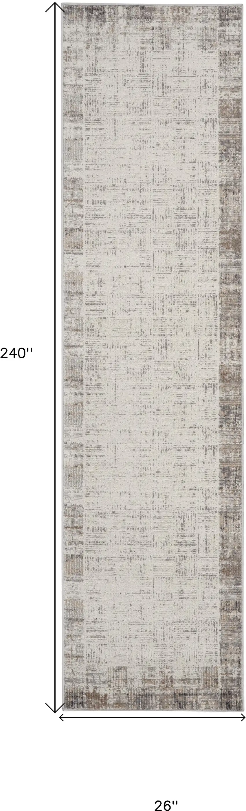 20' Gray Abstract Power Loom Runner Rug Photo 6