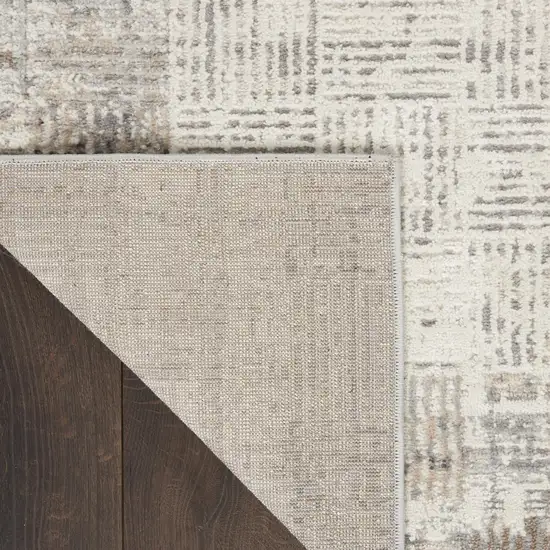 12' Gray Abstract Power Loom Runner Rug Photo 9