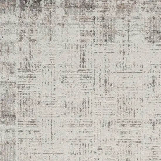 12' Gray Abstract Power Loom Runner Rug Photo 1