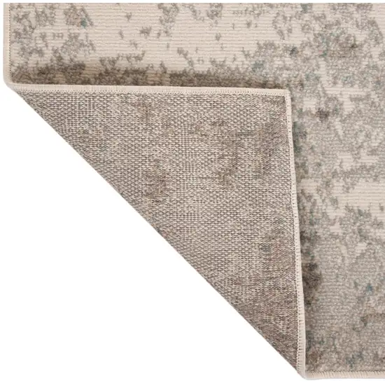 10' Gray Abstract Power Loom Runner Rug Photo 4