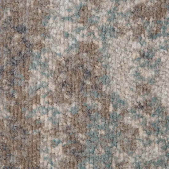 10' Gray Abstract Power Loom Runner Rug Photo 7