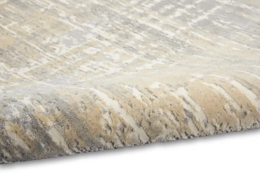 7' Gray Abstract Power Loom Runner Rug Photo 4