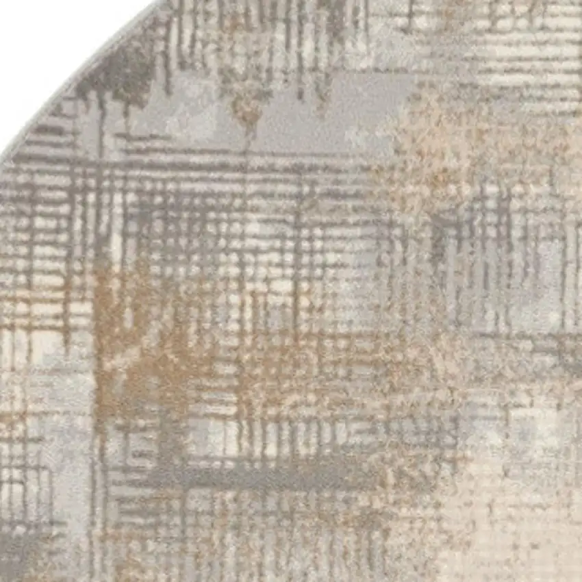 6' Gray Abstract Round Rug Photo 3