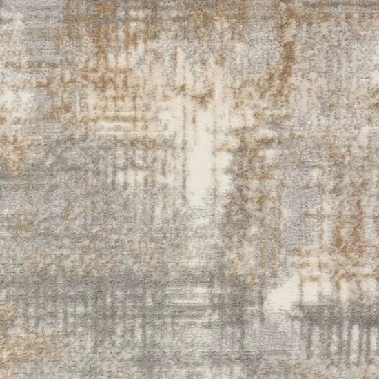 6' Gray Abstract Round Rug Photo 9
