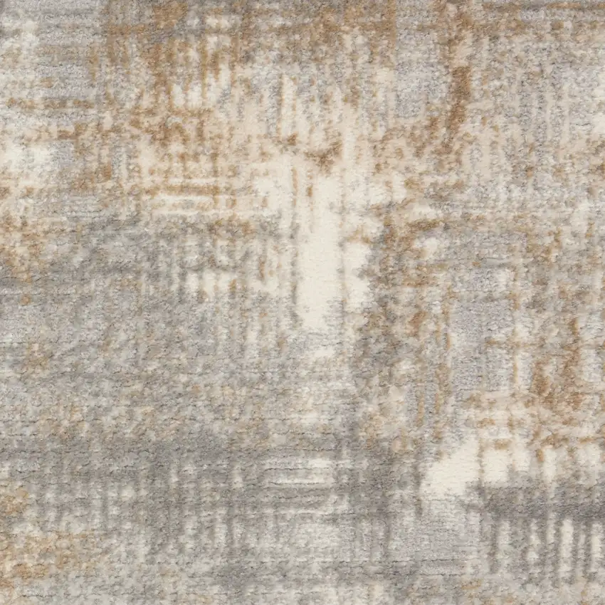 6' Gray Abstract Round Rug Photo 9
