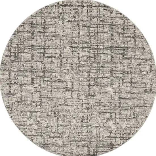 6' Gray Abstract Round Rug Photo 3