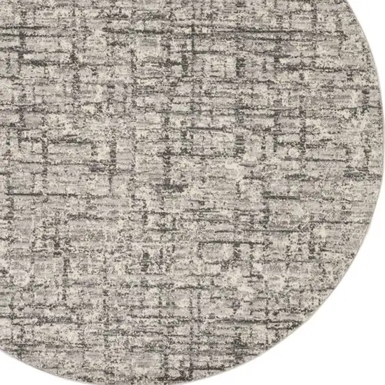 6' Gray Abstract Round Rug Photo 4