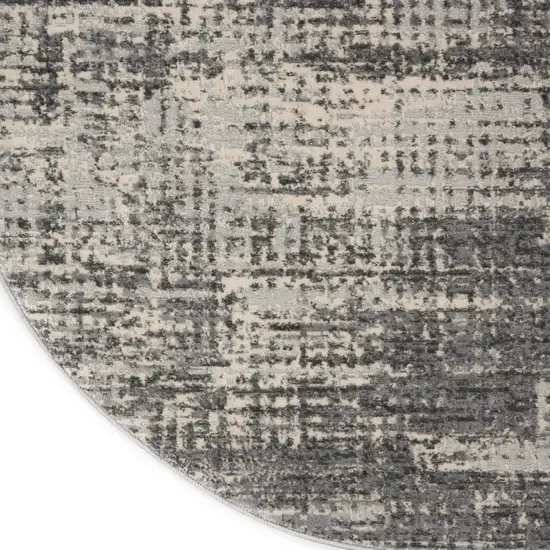 6' Gray Abstract Round Rug Photo 7