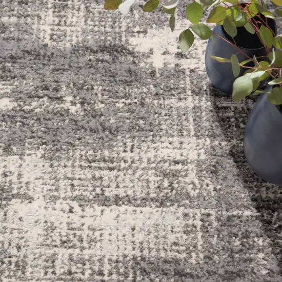 6' Gray Abstract Round Rug Photo 8