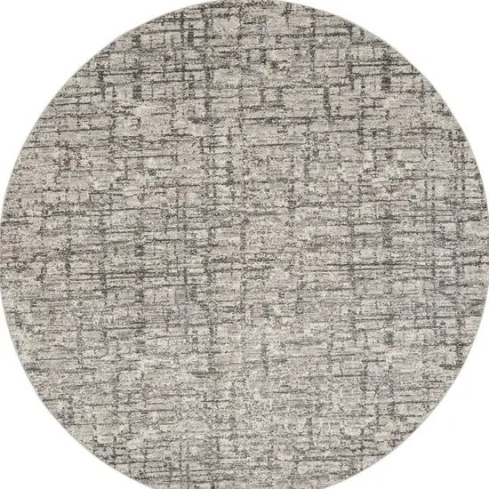 8' Gray Abstract Round Rug Photo 2