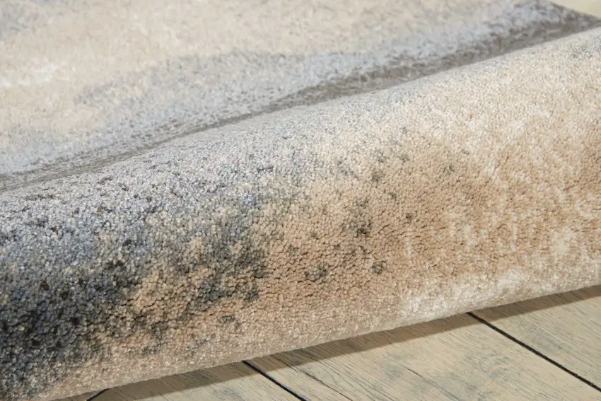 8' Gray Abstract Runner Rug Photo 3