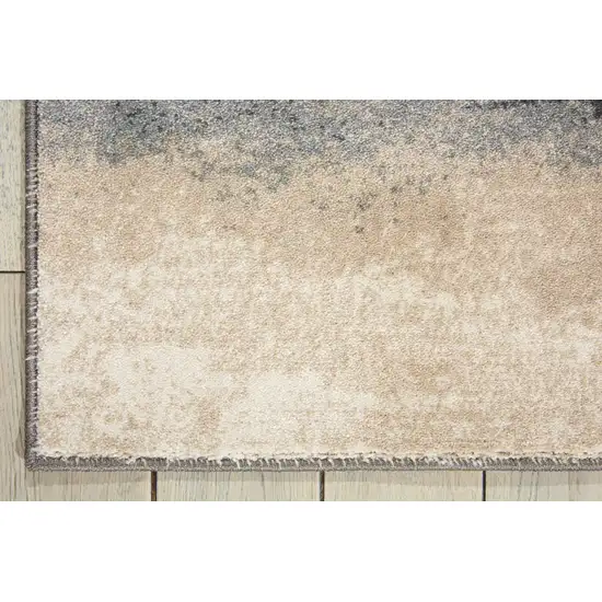 8' Gray Abstract Runner Rug Photo 2