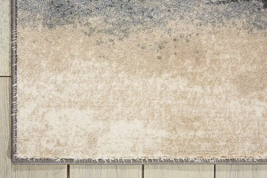 8' Gray Abstract Runner Rug Photo 2