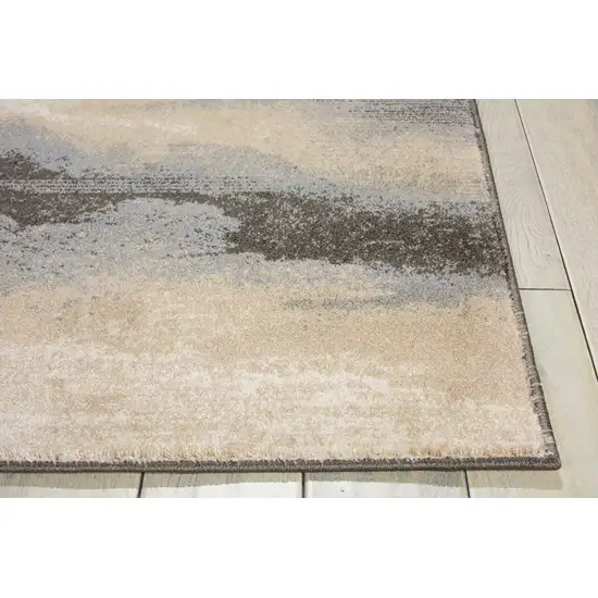 8' Gray Abstract Runner Rug Photo 4