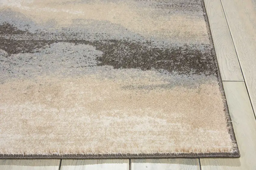 8' Gray Abstract Runner Rug Photo 4