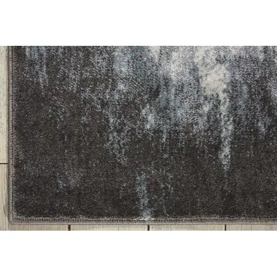 8' Gray Abstract Runner Rug Photo 2