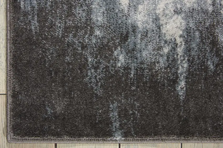 8' Gray Abstract Runner Rug Photo 2