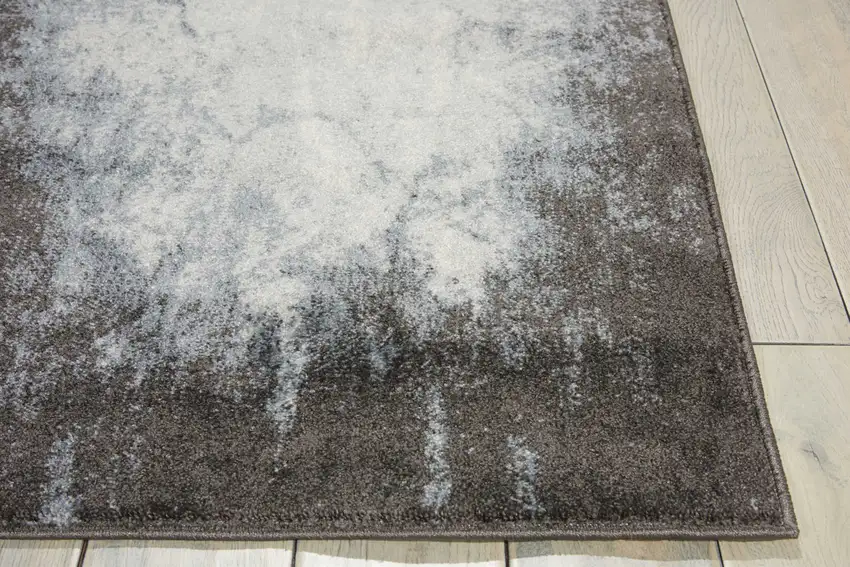 8' Gray Abstract Runner Rug Photo 4