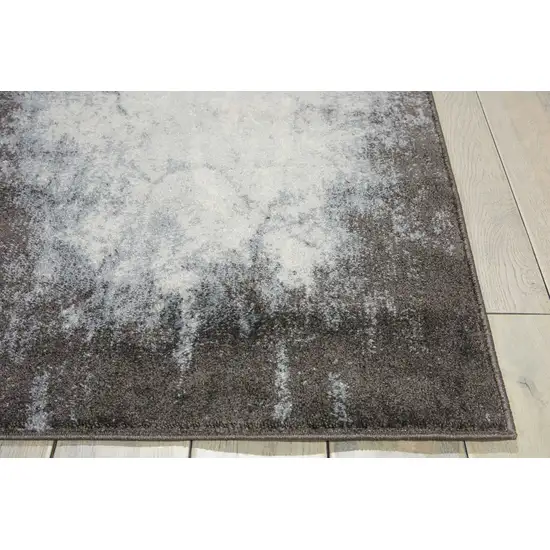 8' Gray Abstract Runner Rug Photo 4
