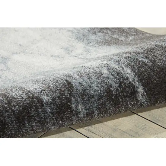 8' Gray Abstract Runner Rug Photo 3