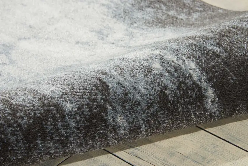 8' Gray Abstract Runner Rug Photo 3