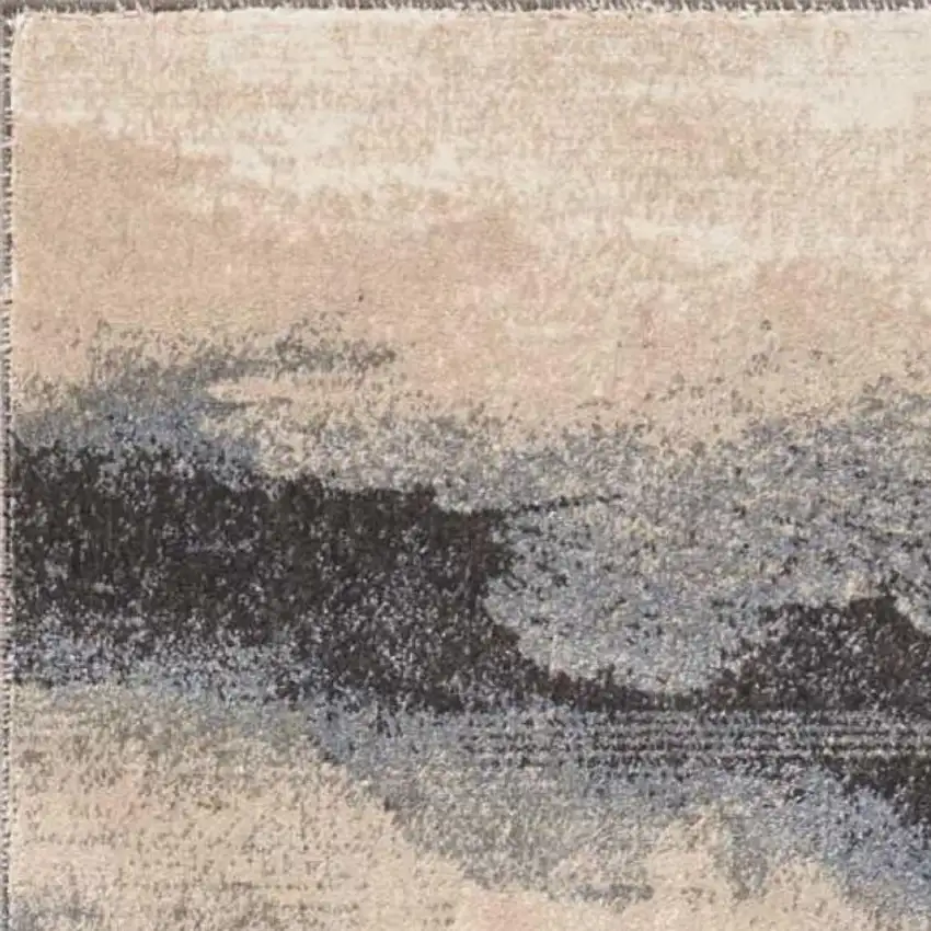 10' Gray Abstract Runner Rug Photo 3