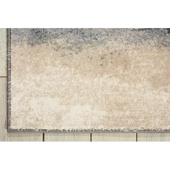10' Gray Abstract Runner Rug Photo 8