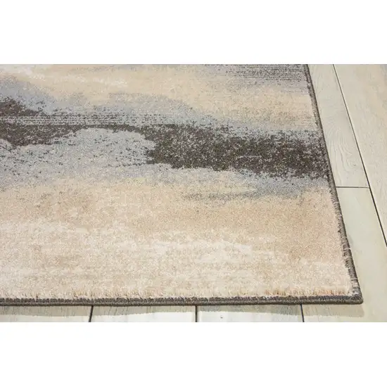 10' Gray Abstract Runner Rug Photo 6