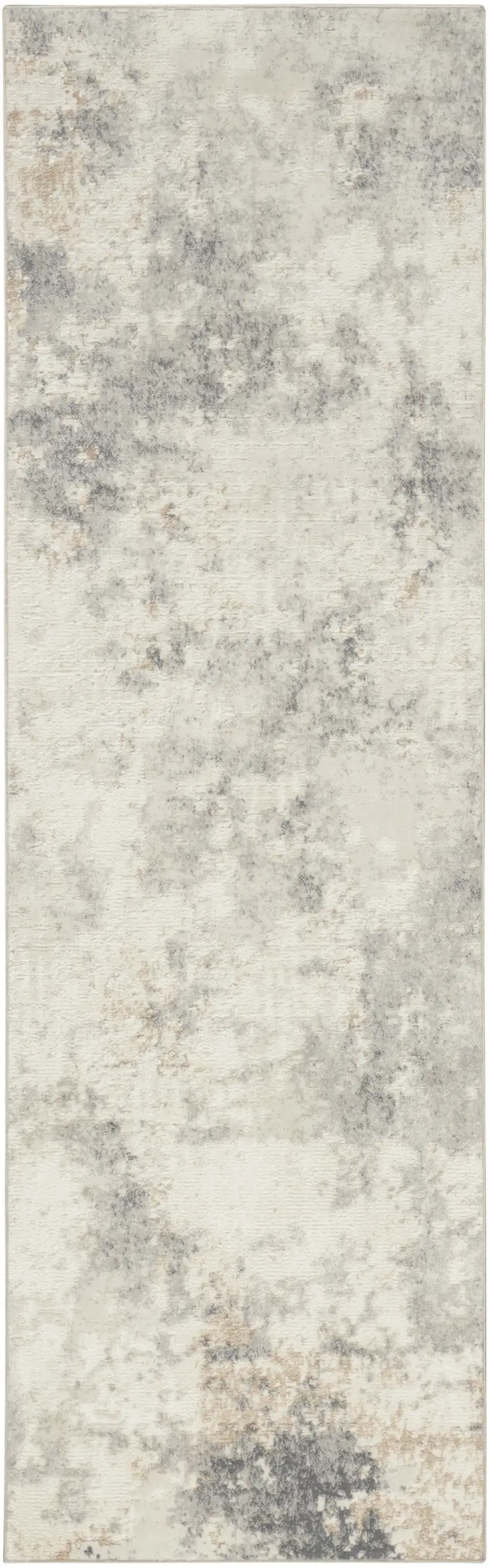 7' Gray Abstract Runner Rug Photo 6