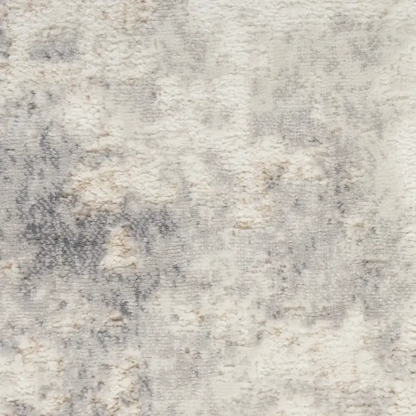 7' Gray Abstract Runner Rug Photo 4