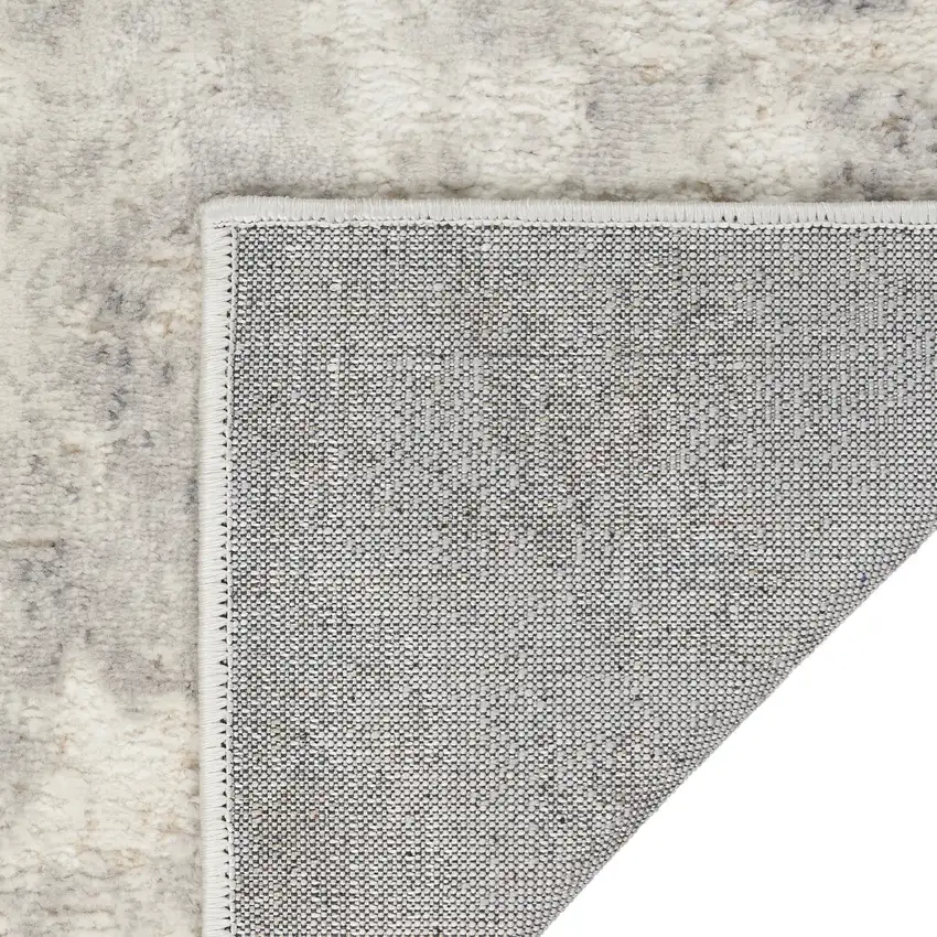 7' Gray Abstract Runner Rug Photo 7