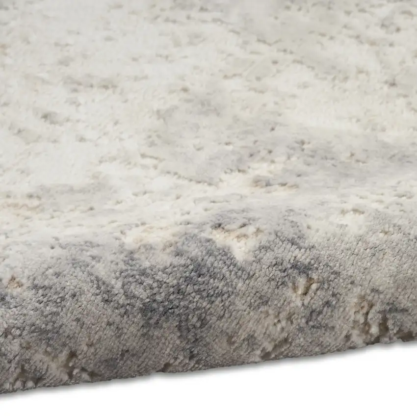 7' Gray Abstract Runner Rug Photo 9